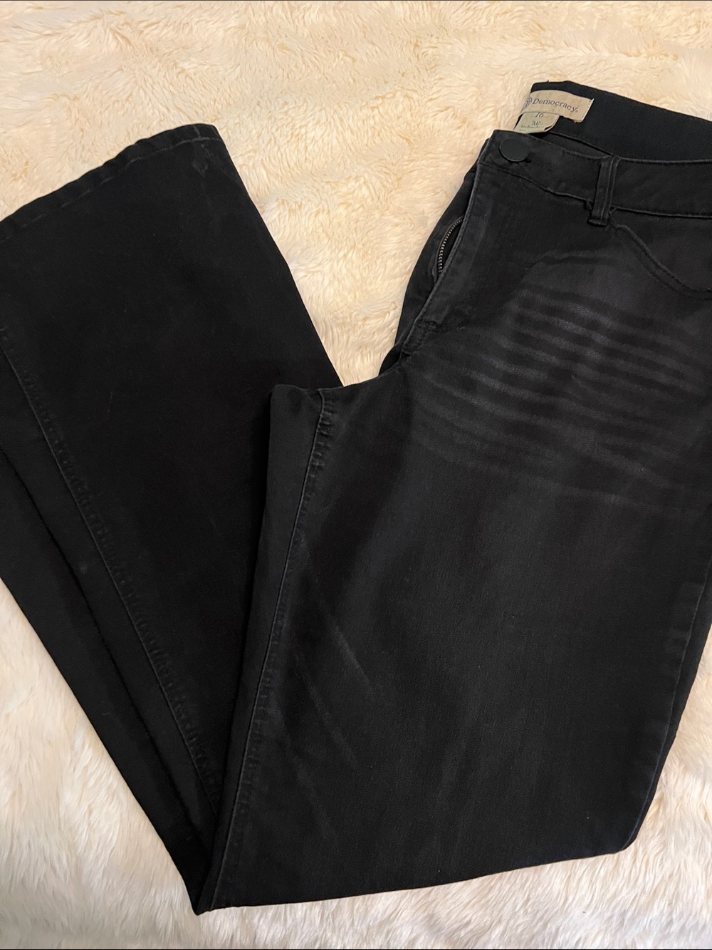 Democracy Black Flare Wide-Leg Jeans size 16